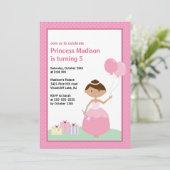 Hübsche Prinzessin zum Geburtstag Einladung (Stehend Vorderseite)