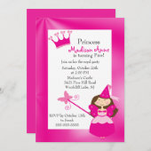 Hübsche Prinzessin zum Geburtstag Einladung (Vorne/Hinten)