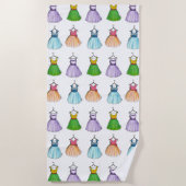 Hübsche Prom Party Kleider Retro Vintage Mode Strandtuch (Vorderseite)