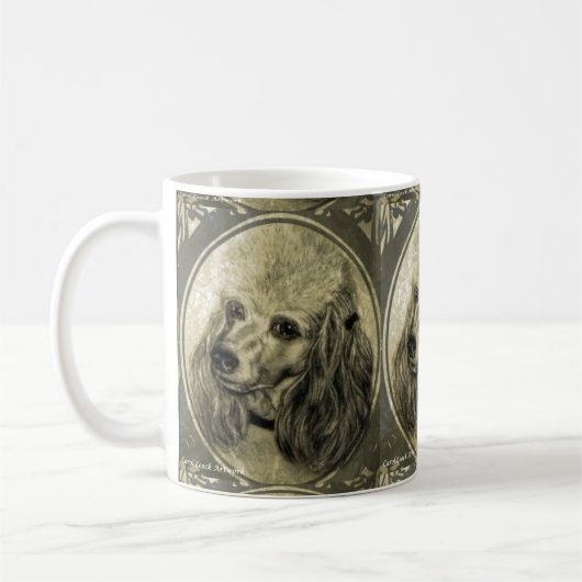 Hübsche Pudel-Kaffee-Tasse Kaffeetasse (Links)