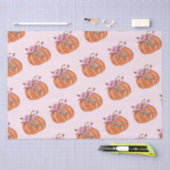 Hübsche Pumpkin Floral Girly Pink Geburtstag Seidenpapier (Handwerk)