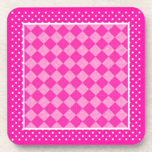Hübsche quadratische Untersetzer, Candy Pink Geome Getränkeuntersetzer