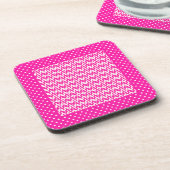 Hübsche quadratische Untersetzer, Candy Pink Geome Untersetzer (Linke Seite)