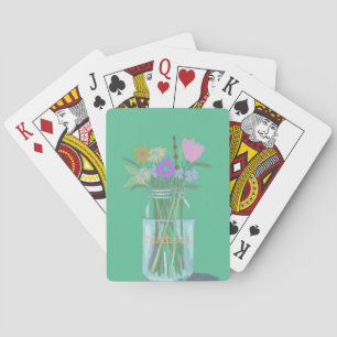 Hübsche Quirky Whimsical Wildblumen +Individuelle  Spielkarten