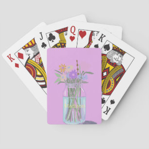 Hübsche Quirky Whimsical Wildblumen +Individuelle  Spielkarten