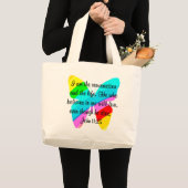 HÜBSCHE RAINBOW-BUTTERFLY-DESIGN VON JOHN 11:25 JUMBO STOFFBEUTEL (Vorderseite (Produkt))