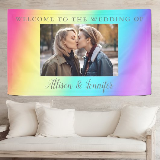Hübsche Rainbow Custom Couple Foto Hochzeit Willko Banner