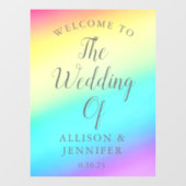 Hübsche Rainbow Fade Personalisiert Wedding Willko Fensteraufkleber (Blatt)