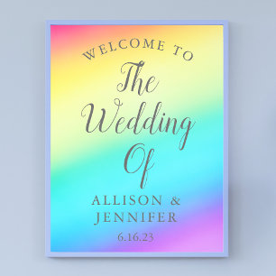 Hübsche Rainbow Fade Personalisiert Wedding Willko Poster