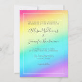 Hübsche Rainbow Gradient farbige LGBTQ-Hochzeit Einladung (Vorderseite)