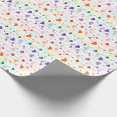 Hübsche Rainbow Hearts Pattern Kids Geschenkpapier (Ecke)