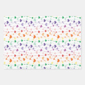 Hübsche Rainbow Hearts Pattern Kids Geschenkpapier Set (Vorderseite 3)
