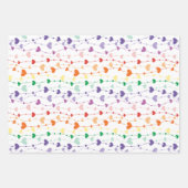 Hübsche Rainbow Hearts Pattern Kids Geschenkpapier Set (Vorderseite 2)