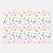 Hübsche Rainbow Hearts Pattern Kids Geschenkpapier Set (Vorderseite)