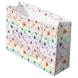 Hübsche Rainbow Hearts Pattern Kids Große Geschenktüte