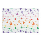 Hübsche Rainbow Hearts Pattern Kids Kissenbezug (Rückseite)