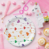 Hübsche Rainbow Hearts Pattern Kids Pappteller (Party)
