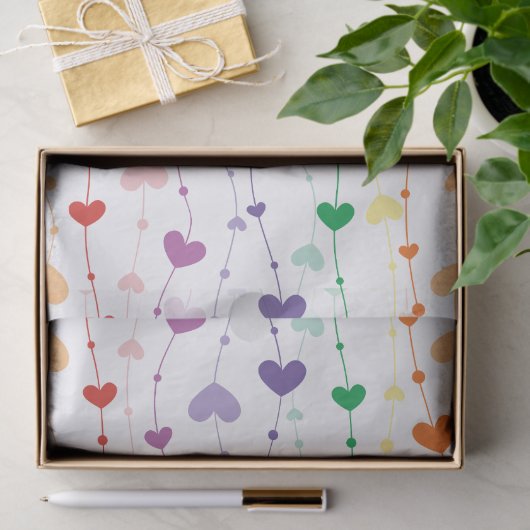 Hübsche Rainbow Hearts Pattern Kids Seidenpapier (Geschenk)