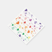 Hübsche Rainbow Hearts Pattern Kids Serviette (Ecke)