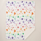 Hübsche Rainbow Hearts Pattern Kids Sherpadecke (Vorderseite)
