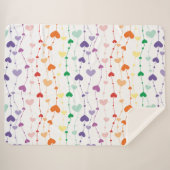 Hübsche Rainbow Hearts Pattern Kids Sherpadecke (Vorderseite (Horizontal))