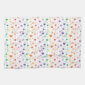 Hübsche Rainbow-Herz-Musterfamilie Geschirrtuch (Horizontal)