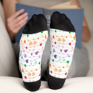 Hübsche Rainbow-Herz-Musterfamilie Socken