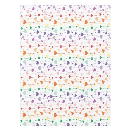 Hübsche Rainbow-Herz-Musterfamilie Tischdecke (Vorderseite)
