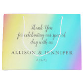 Hübsche Rainbow-Hochzeit Personalisiert Große Geschenktüte (Vorderseite)