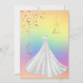 Hübsche Rainbow Pastel Birdcage Hochzeit Einladung (Vorderseite)