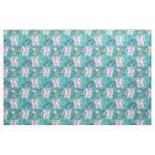 Hübsche Rainbow Unicorns auf Aqua Stoff (Fat Quarter (45,7 x 55,9 cm))