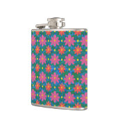 Hübsche Rangoli-Blume und Polka-Dots-Hip-Flasche Flachmann (Links)
