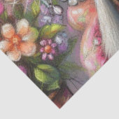 Hübsche Ratte Lady mit Martini-Decoupage Seidenpapier (Detail)