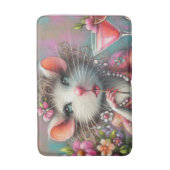 Hübsche Rattendame mit Martini-Beatmung Badematte (Vorderseite Vertikal)