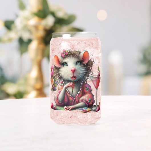 Hübsche Rattendame mit Martini-Beatmung Dosenglas (Insitu (Hochzeit))