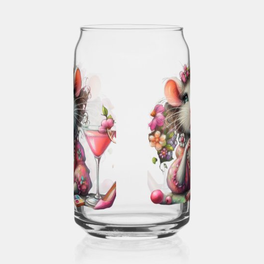 Hübsche Rattendame mit Martini-Beatmung Dosenglas (Rechts)