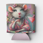 Hübsche Rattendame mit Martini-Beatmung Dosenkühler (Rückseite)