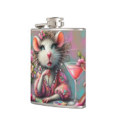 Hübsche Rattendame mit Martini-Beatmung Flachmann (Links)