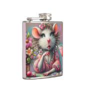 Hübsche Rattendame mit Martini-Beatmung Flachmann (Rechts)