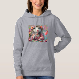 Hübsche Rattendame mit Martini-Beatmung Hoodie