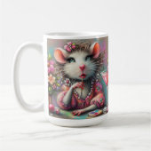 Hübsche Rattendame mit Martini-Beatmung Kaffeetasse (Links)