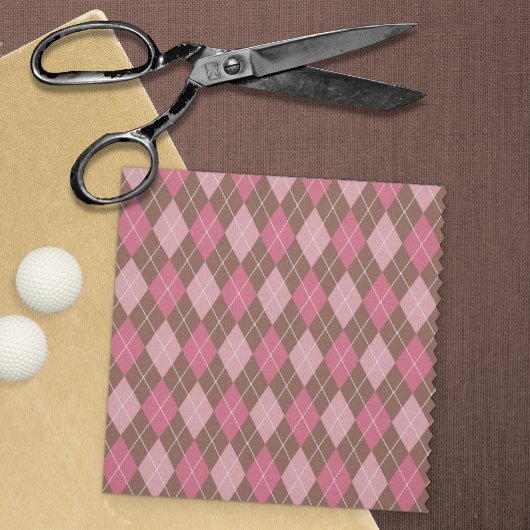 Hübsche Raute Strick Style Pink / Brown Diamonds Stoff