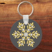 hübsche Rautenschneeflocke zeichnend Schlüsselanhänger (Vorderseite)