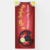 Hübsche Red and Black Ladybug Daisies Baby Dusche Banner (Vertikal)