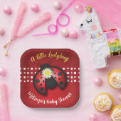 Hübsche Red and Black Ladybug Daisies Baby Dusche Pappteller (Party)