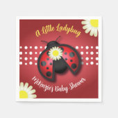 Hübsche Red and Black Ladybug Daisies Baby Dusche Serviette (Vorderseite)