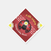 Hübsche Red and Black Ladybug Daisies Baby Dusche Serviette (Ecke)
