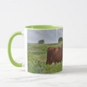 Hübsche Red Cow Art Fun Kaffee Tasse (Links)