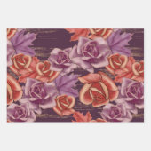 HÜBSCHE RED & LILA HERBSTLAUBE UND BLUME GESCHENKPAPIER SET (Vorderseite 3)