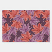 HÜBSCHE RED & LILA HERBSTLAUBE UND BLUME GESCHENKPAPIER SET (Vorderseite)